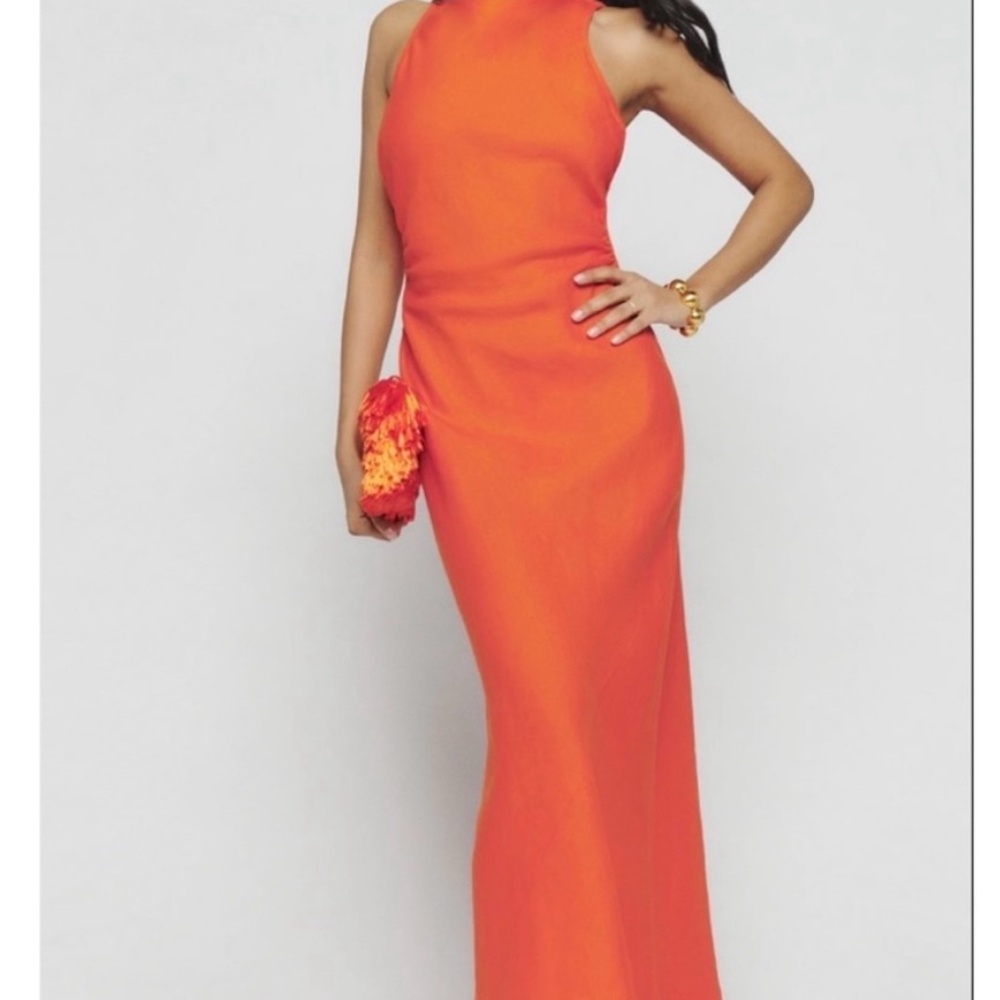 Reformation Vibrant Orange Dress